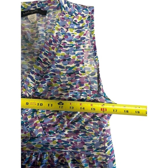 Madmazelle Lavender Abstract Print Empire Waist Maxi Dress Size Large Whimsical - Picture 5 of 9